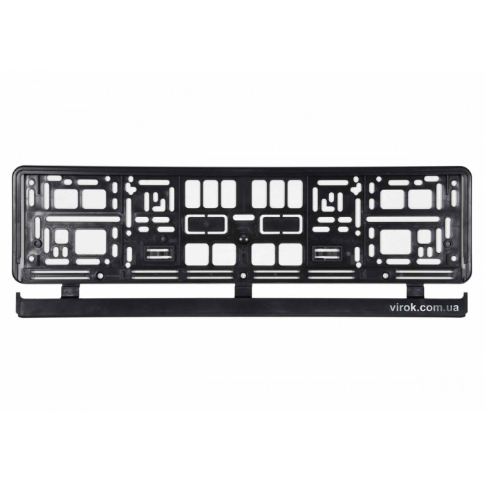 Рамка під номерний знак авто VOREL : чорна, 529 х 132 х 11 мм (пластикова) [50]