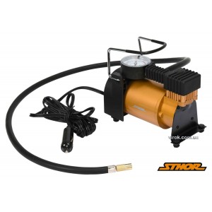 Компресор автомобільний STHOR : 12 В, 120 Вт, 35 л/хв, тиск- 1 МПа + шланг 1 м, 3 насадки, мішок [8]