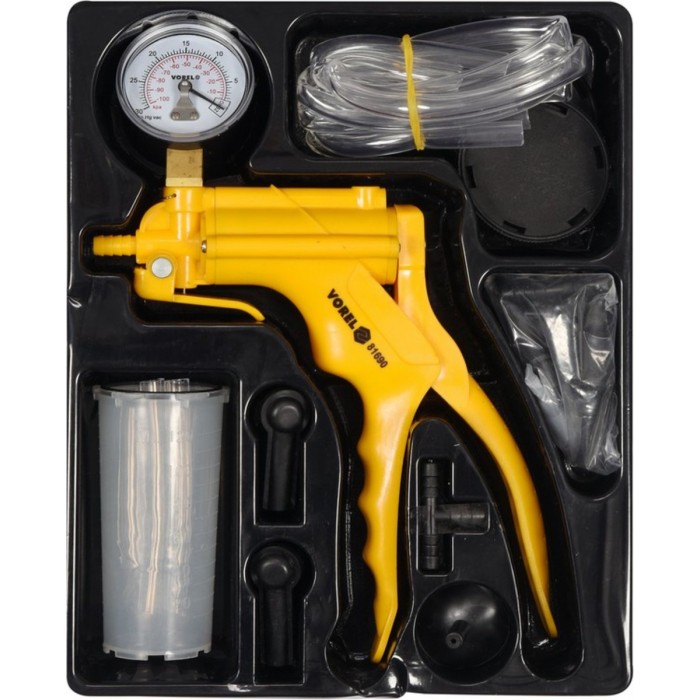 Помпа ручна вакуумна Vorel з обладунками, кпл. 16 шт., P= -1-0 Bar [10]