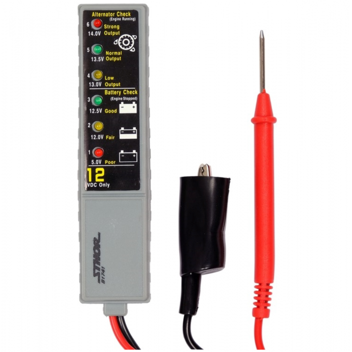 Тестер діодний цифровий STHOR напруги акумуляторів і генераторів до 12 В [24/48]