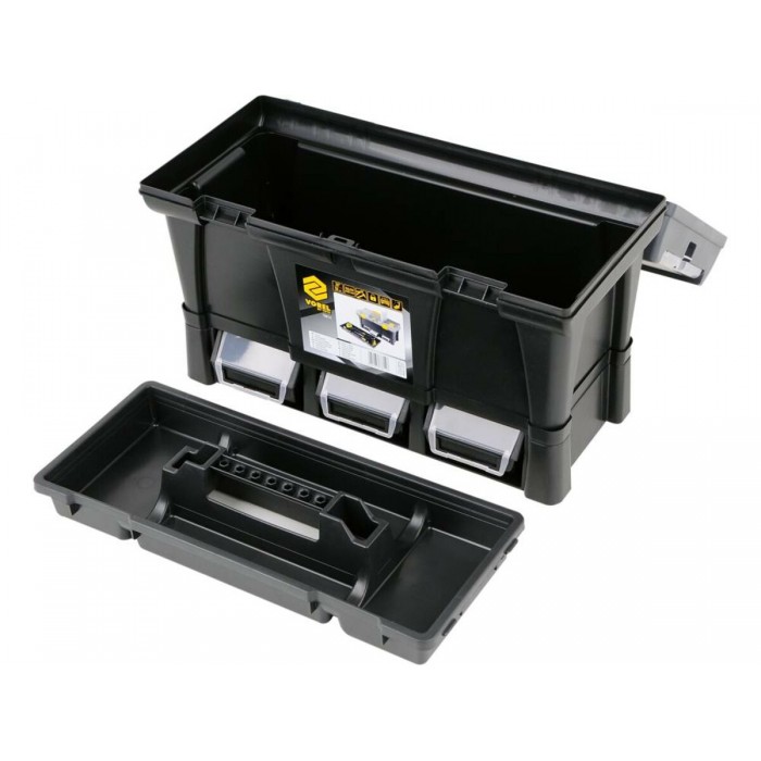 Ящик для інструментів 20" з ПВХ пластику VOREL: 3 контейнери, 2 органайзера, 525x 256x 325 мм [1]