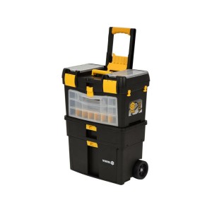 Ящик для інструментів на 2 колесах з ручкою пластиковий VOREL: 3 секції, 46х22х62/84 см, знімн орга