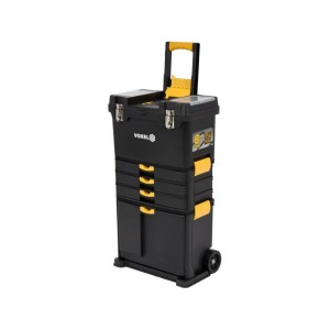 Ящик для інструментів на 2 колесах з ручкою пластиковий VOREL: 3 секції, 45х 28х 82/104 см [1]