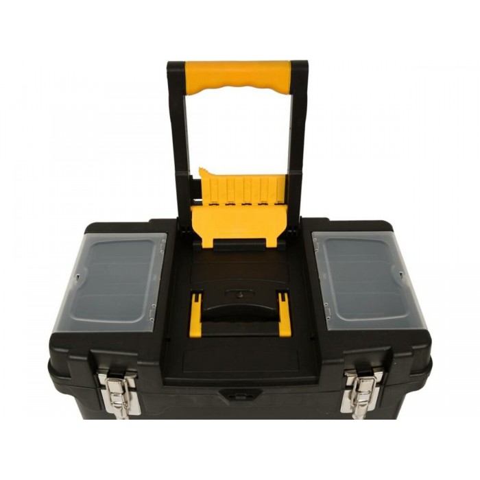 Ящик для інструментів на 2 колесах з ручкою пластиковий VOREL: 3 секції, 45х 28х 82/104 см [1]