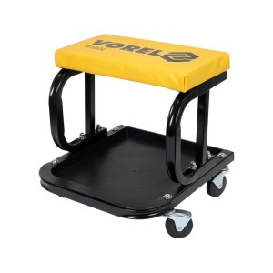 Табурет на 4 колесах VOREL з полкою для інструментів, навантаж.- 115 кг, сідло- 355x 195x 40 мм [5]