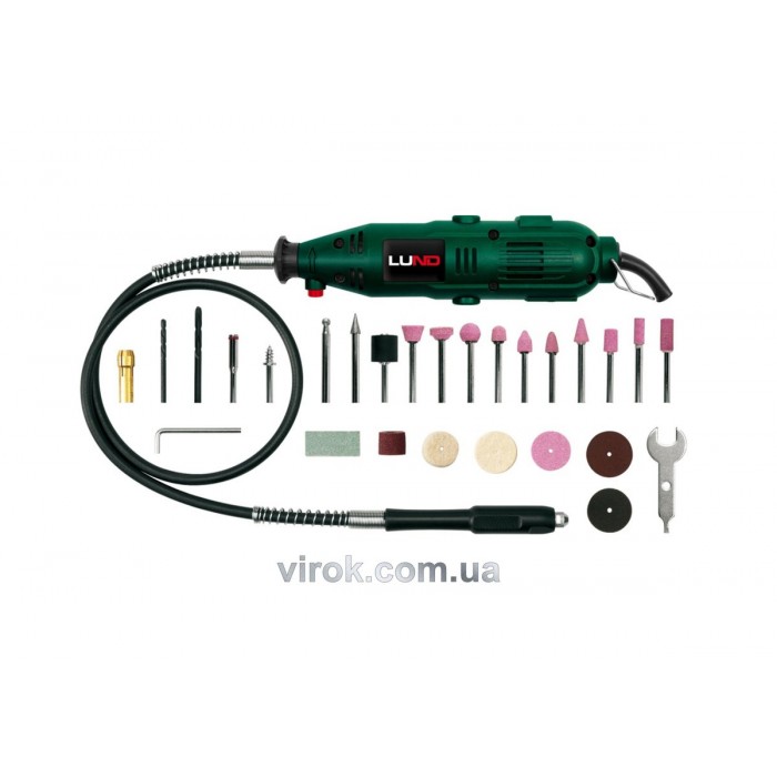 Міні-шліфмашинка LUND 135 Вт з гнучким валом і 40 обладунками [10/140]