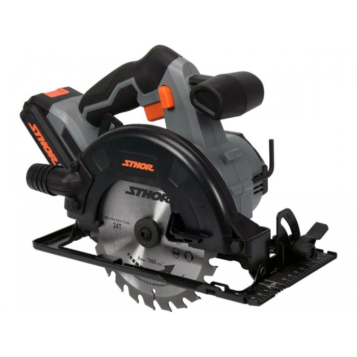 Пила дискова акумуляторна STHOR: 20V Li-Ion. 2 АГод, диск- 165/16 мм, 24 зуб, 4000 об/хв [4]