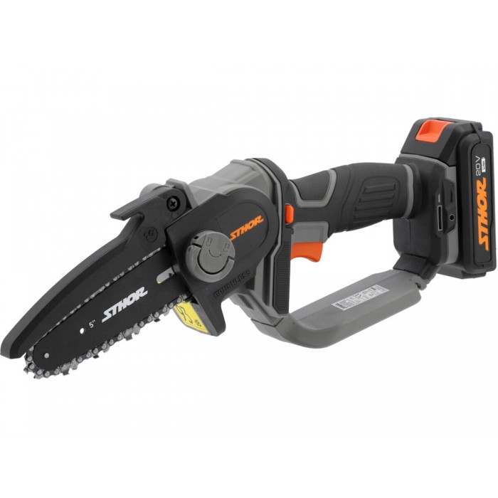 Пила міні ланцюгова акумуляторна STHOR Li-Ion 20 В 2 АГод, шина l= 15 см, безщіткова [6/72]