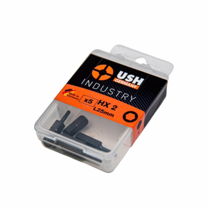 Насадка викруткова USH Industry. HEX 2 x 25 мм, Уп. 5 шт.