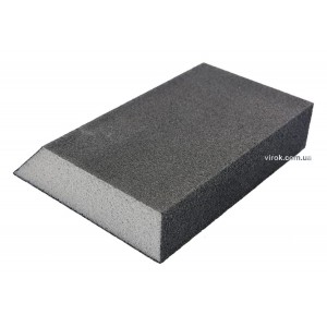 Губка шліфувальна трапецевидна VOREL : Р60, 125х 90х65 мм, h= 25 мм 4-стороння [100]