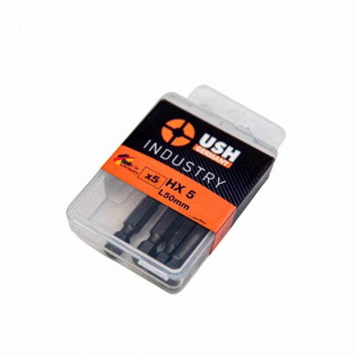 Насадка викруткова USH Industry з кулястим наконечником подовжена: HEX 5 x 50 мм, Уп. 5 шт.