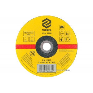 Диск відрізний по металу VOREL : 180х2,5х22 мм [25/100] DW
