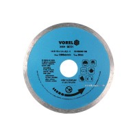 Диск відрізний алмазний суцільний VOREL : Ø= 115 мм [20/200]