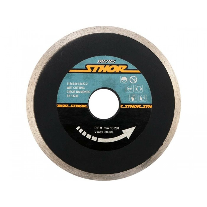 Диск відрізний алмазний суцільний STHOR : Ø= 115 мм, t-1,9 х h- 5 мм по кам, бетоні, кераміці [20]