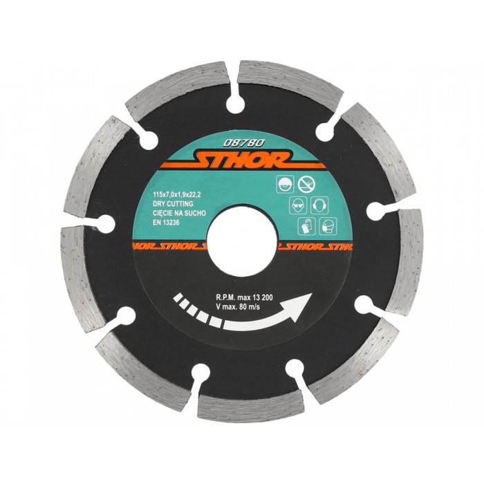 Диск відрізний алмазний сегментний STHOR : Ø= 115 мм, t-1,9 х h- 7 мм по кам, бетоні, кераміці [20]