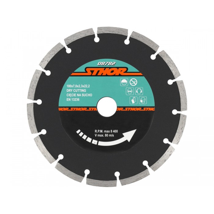 Диск відрізний алмазний сегментний STHOR : Ø= 180 мм, t-2.3 х h- 7 мм по кам, бетоні, кераміці(DW)