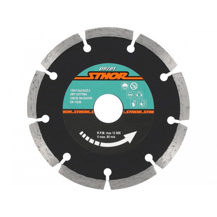 Диск відрізний алмазний сегментний STHOR : Ø= 125 мм, t-2.0 х h- 7 мм по кам, бетоні, кераміці [20]