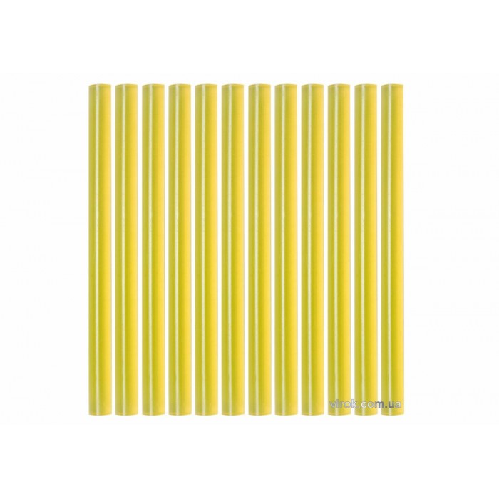 Стержні клейові YATO жовті : Ø=7,2 мм, L=100 мм, уп. 12 шт. [50]
