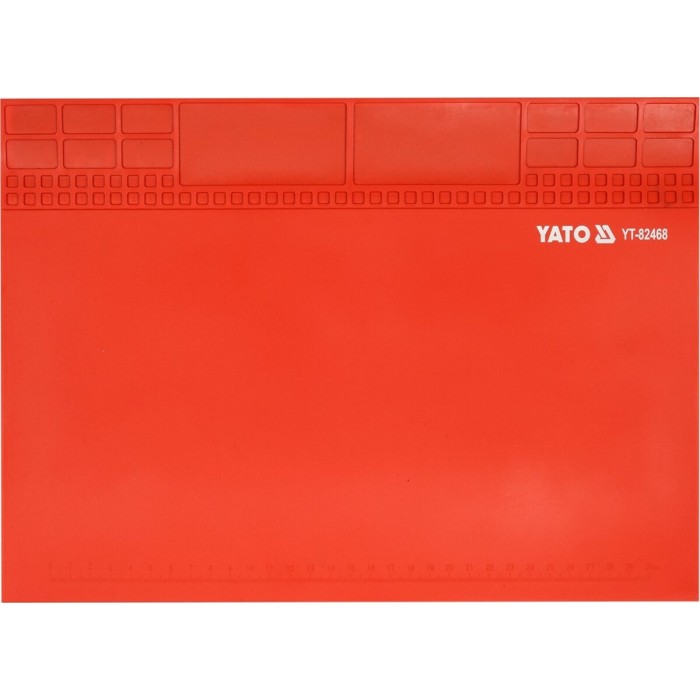 Підстилка для паяння YATO з жаростійкого силікону до 500°С, 350х250х2 мм, магн стрічка 345х47мм [50]