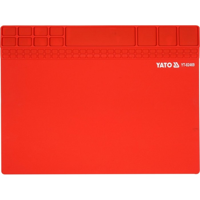 Підстилка для паяння YATO з жаростійкого силікону до 500°С, 400х300х3 мм, магн стрічка 395х57мм [30]