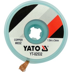 Стрічка плетена з міді для очищення від припою YATO, l= 1,5 м, W= 3 мм в котушці в корпусі [30]