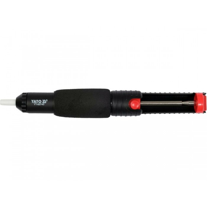 Шприц для видалення припою YATO: 206 x 21.8 мм, наконечник Ø= 5,8/3,1 мм зовн/внутр [100]