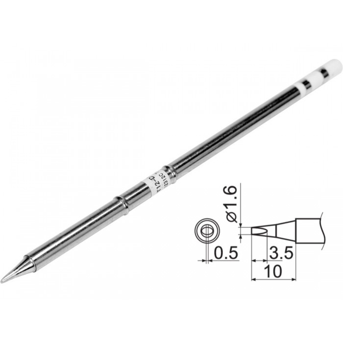 Наконечник для точкової пайки з вклад грілкою YATO заг. l= 149мм, наконеч 3,5х1,6х0,5 мм тип T12-D16