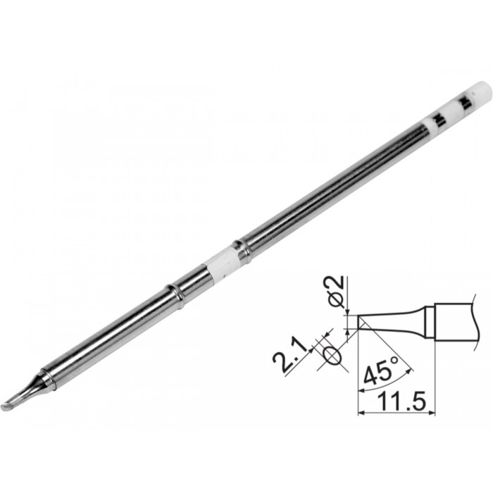Наконечник для точкової пайки з вклад грілкою YATO заг. l= 150мм, наконеч 11,5х2,1х2 мм тип T12-BC2