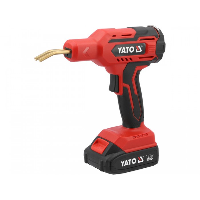 Паяльник для пластика YATO акумул. Li-Ion 18 В 2 АГод, 60 Вт, макс. t= 500ºC у футлярі з обладнанням