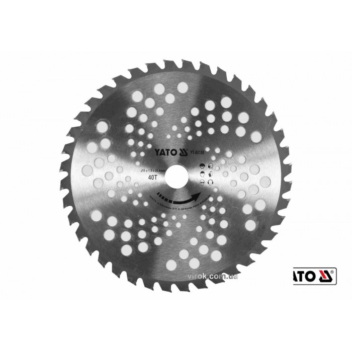 Ніж до газонокоси YATO: Ø= 255 x 25.4 мм, 40 зубів. YT-85001, YT-85003 [20/40]