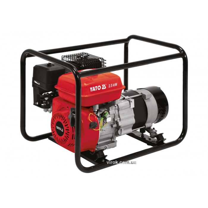 Генератор струму бензиновий YATO: P= 2.5 кВт, U=230 В, бак- 3.6л (0.6л оливи) з блок.перенав.AVR