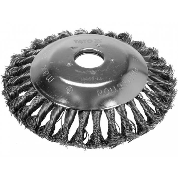 Щітка - крацовка дискова з плетеного дроту YATO Ø= 150/ 25,4 мм до газоно-коси [30]