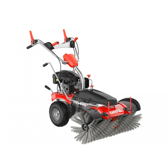 Підмітальна машина бензинова YATO: двигун- 3,5 кВт, зона підмітання- 1 м, швидкість- 0,7- 1,2 м/с