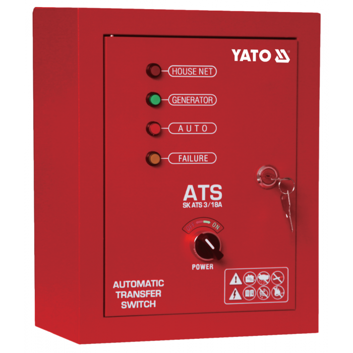 Стабілізатор вихідної напруги 230 В YATO 1-фазний 50 А для генераторів від 3 до 12 кВт (АВР)