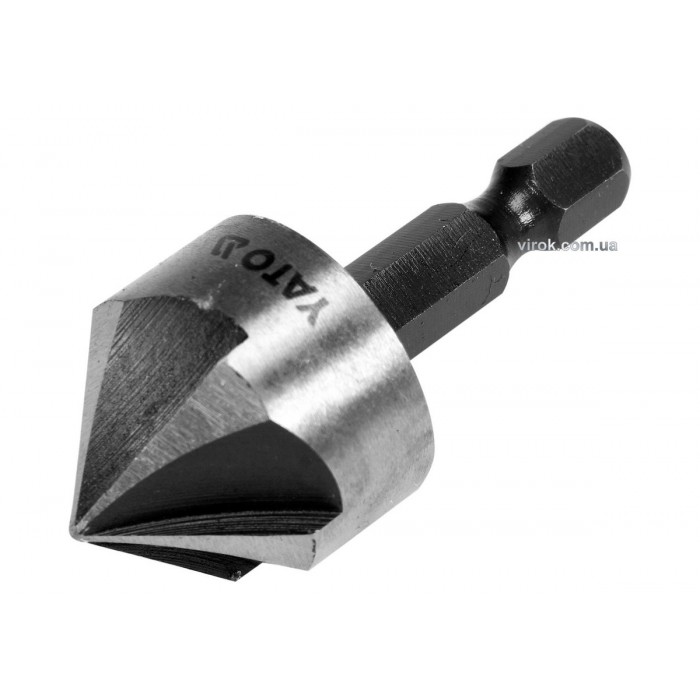Зенкер конічний по металу YATO : HSS, Ø= 20.5 мм, l= 45 мм, 5 пругів, HEX- 1/4" [25/100]