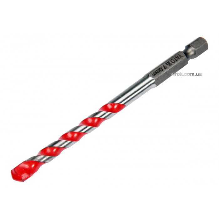 Свердло універсальне YATO: YG6X, Ø= 7 мм, l= 85/30 мм, HEX-1/4"(DW)