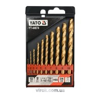 Свердла по металу титанові YATO : HSS-TiN Ø= 1-10 мм. (Набір/10 Шт.) [25/100]