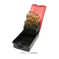 Свердла по металу титанові YATO : HSS-TiN Ø= 1-13 мм. (Набір/25 Шт.) [5/20]