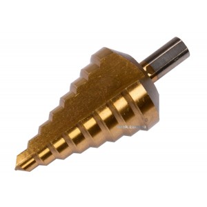 Свердло конічне ступінчасте титанове по металу YATO : Ø= 10-45 мм, HSS 4241, L= 100/75 мм [40]