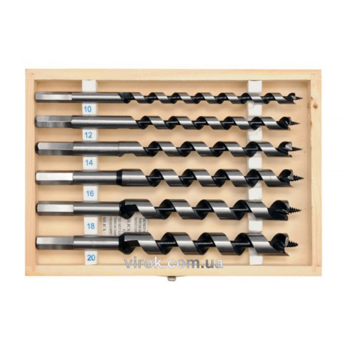 Свердла спіральні по дереву YATO : Ø= 10-20 мм, L= 230 мм. Набір 6 шт. [15]