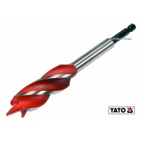 Свердло по дереву YATO : Ø= 22 мм, L= 165 мм, HRC 40-45 з 4 пругами, HEX- 1/4" [50/100]