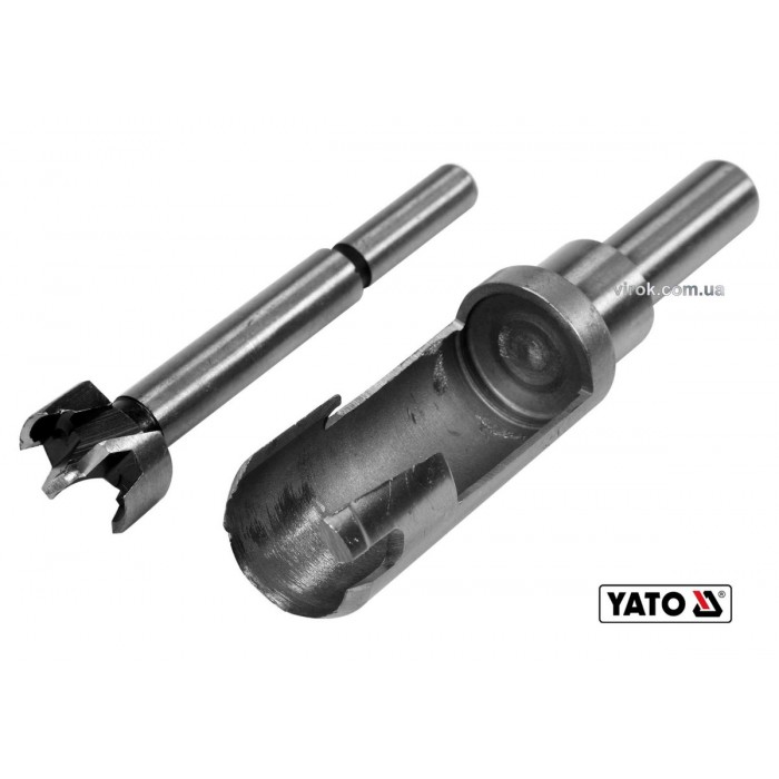 Свердла по дереву: коронка і фреза YATO : Ø=20 мм, l=110/90 мм- коронка/фреза, 2 шт [10/100]