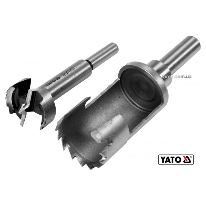 Свердла по дереву: коронка і фреза YATO : Ø=30 мм, l=110/90 мм- коронка/фреза, 2 шт [10/60]