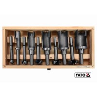 Свердла по дереву: коронки і фрези YATO : Ø=15-35 мм, l=110/90 мм- коронки/фрези, 10 шт [20]