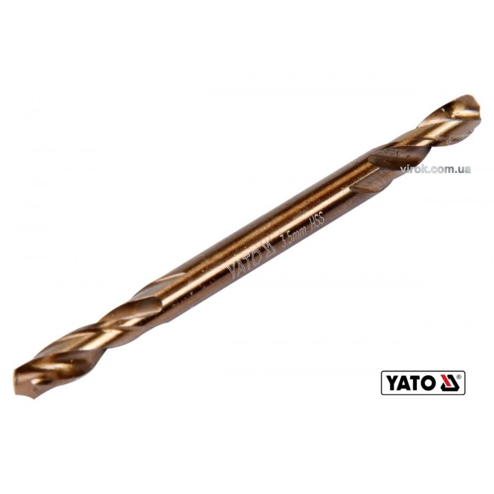 Свердло по металу 2-стороннє, шліфоване YATO : HSS 6542, Ø= 3.5 мм, l= 52/13 мм(DW)