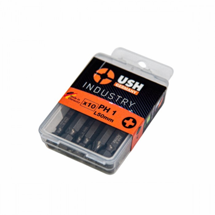 Насадка викруткова USH Industry: PH1 x 50 мм. подовжена, Уп. 10 шт.