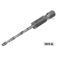 Свердло по металу YATO: HSS6542, Ø=2.5мм, HEX-1/4", l=57/26мм,для нержав.,конструкт.,легов.сталі(DW)