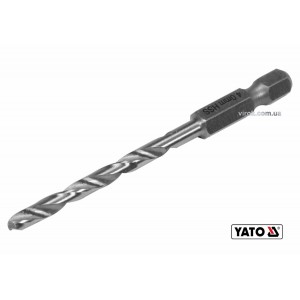 Свердло по металу YATO: HSS6542, Ø=4мм, HEX-1/4", l=75/43мм,для нержав. конструкт.,легов.сталі(DW)