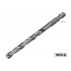 Свердло по металу YATO: HSS6542, Ø=6мм, HEX-1/4", l=93/57мм,для нержав.,конструкт.,легов.сталі(DW)