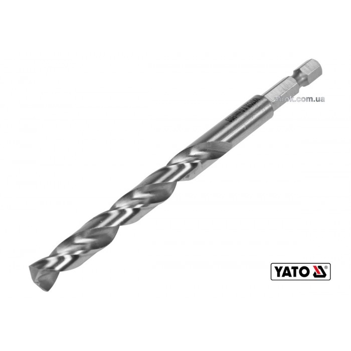Свердло по металу YATO: HSS6542, Ø=9мм, HEX-1/4", l=125/81мм,для нержав.,конструкт.,легов.сталі(DW)